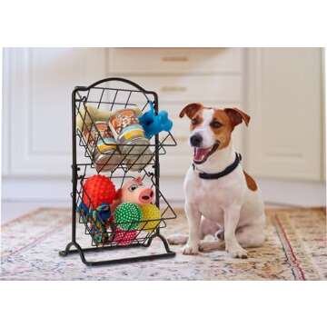 Gourmet Basics Mikasa 2 Tier Basket in Antique Black for Kitchen