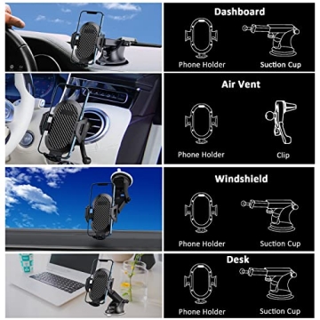Qidoe Universal Car Phone Mount 4-in-1 Features