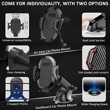 Qidoe Universal Car Phone Mount 4-in-1 Features