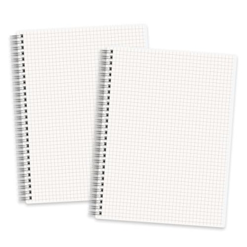 RETTACY Graph Paper Notebook, 2-Pack, B5 Spiral Grid Notebook with 160 Pages, 100 GSM Thick Paper