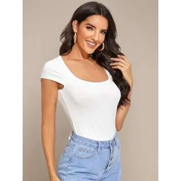 Elegant Square Neck Cap Sleeve Blouse for Women