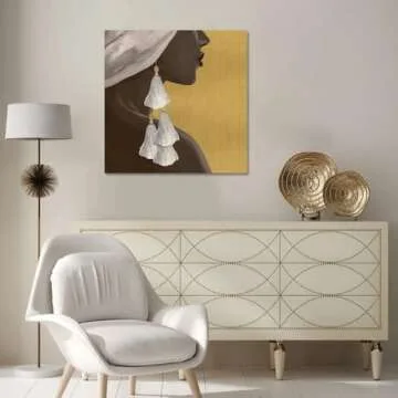 Stylish Gold African American Wall Art for Home Decor