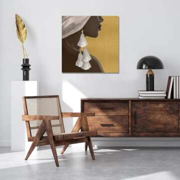 Stylish Gold African American Wall Art for Home Decor