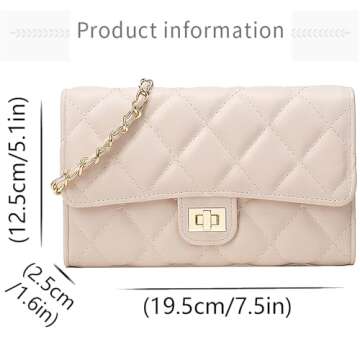 Trendy Farcauo Nude Quilted Crossbody Bag for Women