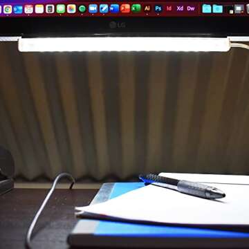 TrueColor USB-Powered LED Light Bar with Frosted Cover for Under Cabinet, Under Monitor, TV Backlight – Easy-Install - Adhesive & Mounting Brackets Included - 100,000 Hours Lifetime (24", Daylight)