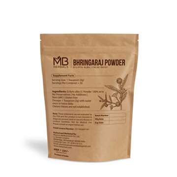 MB Herbals Pure Bhringraj Powder 100 Grams | Pure Bhringaraj Eclipta Alba Powder | Hair Growth