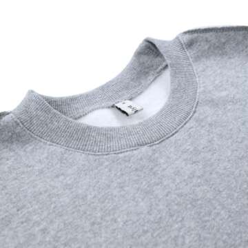 Amazhiyu Women Cropped Sweatshirt Long Sleeves Pullover Fleece Crop Tops Heather Grey, Small