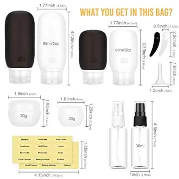 Morfone 13 Pack Travel Bottles Leakproof Travel Containers for Toiletries TSA Approved Silicone Travel Accessories Squeezable Refillable 2oz 3oz for Cosmetic Shampoo Conditioner Lotion (BPA Free)