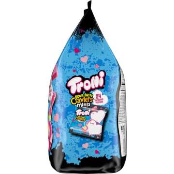 Trolli Sour Brite Crawler Minis Exchange Packs, Gummy Worm Candy, Valentine's Day Candy, 24 count