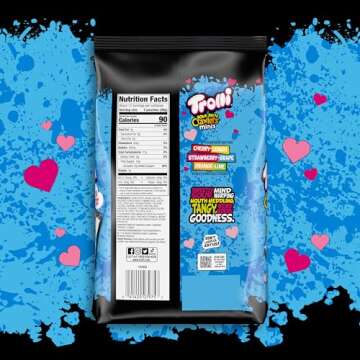 Trolli Sour Brite Crawler Minis Exchange Packs, Gummy Worm Candy, Valentine's Day Candy, 24 count