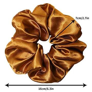 4pcs Silk Satin Hair Ties,Oversized Soft Hair Scrunchies for Women Girls Gift,Elastic Ponytail Holde...