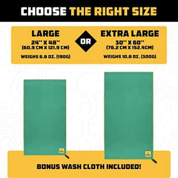 Wise Owl Outfitters Camping Towel - Camping Accessories, Quick Dry Microfiber Towel for Travel, Hiking, Yoga, Workout, and Backpacking, Dark Green