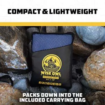 Wise Owl Outfitters Camping Towel - Camping Accessories, Quick Dry Microfiber Towel for Travel, Hiking, Yoga, Workout, and Backpacking, Dark Green