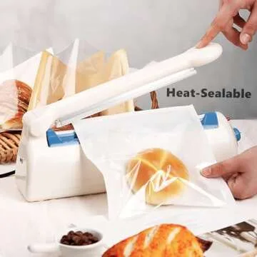 Ocmoiy 200ct Heat-Sealable Bakery Bags with Window for Cookies Packaging, 7.1x7.5 Inches Clear Front Paper Treat bags Donut Bags To go, Grease-Resistant Paper Egg Sandwich Bags (200)