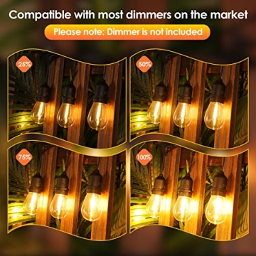Mlambert 96FT LED Outdoor String Lights - Dimmable