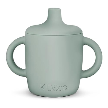 KIDSco. Silicone Sippy Cup and Training Cup for Baby 6 months+ Soft Spout and Handles Unbreakable Ea...