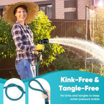 Garden Hose 50ft, Non-Expanding Water Hose Ultra Lightweight, Kink-Free, Sturdy, Abrasion Resistant Hose for Yard, Lawn, Car Wash, Outdoor, Marine and Camper