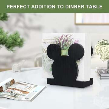 Cute Wooden Napkin Holder for Table Decor Kitchen Napkin Holder Bathroom Desk Accessories Modern Coc...