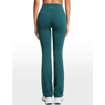 INGIA High Waist Mini Flared Leggings for Women 31" Bootcut Tummy Control Casual Lounge Yoga Pants F...