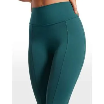 INGIA High Waist Mini Flared Leggings for Women 31" Bootcut Tummy Control Casual Lounge Yoga Pants Forest Green Small