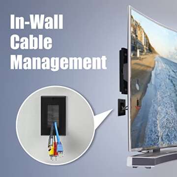 VCE Brush Wall Plate Cable Pass Through, Single Gang Decorator Wall Cover for Low Voltage Cables, In...