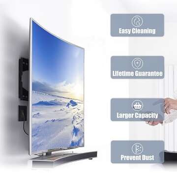 VCE Brush Wall Plate Cable Pass Through, Single Gang Decorator Wall Cover for Low Voltage Cables, In-Wall Cable Management for Wall Mount TV, White (2-Pack)