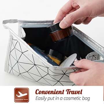 1oz Glass Jar with Lid, Hoa Kinh 25Pack Amber Round Containers Cosmetic Glass Jars with Inner Liners and Black Lids Travel Jars for Storing Lip and Body Scrub, Lotion, Body Butter, Bath Salts, Liquid