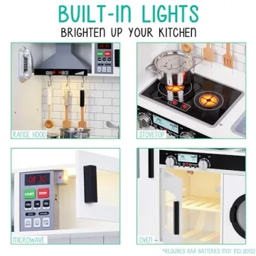 Lil’ Jumbl Kids Kitchen Set - Pretend Wooden Kitchen Fun