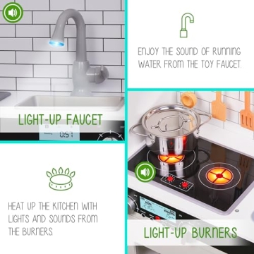 Lil’ Jumbl Kids Kitchen Set - Pretend Wooden Kitchen Fun