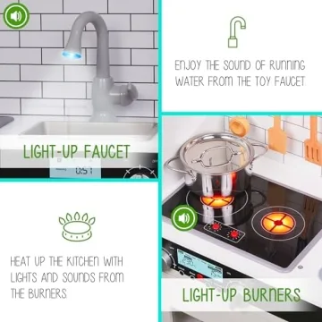 Lil’ Jumbl Kids Kitchen Set - Pretend Wooden Kitchen Fun