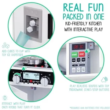 Lil’ Jumbl Kids Kitchen Set - Pretend Wooden Kitchen Fun