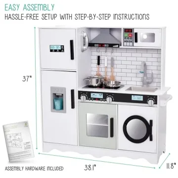 Lil’ Jumbl Kids Kitchen Set - Pretend Wooden Kitchen Fun