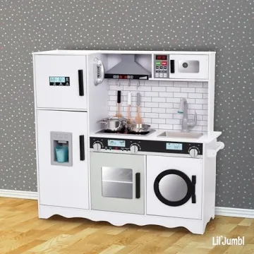 Lil’ Jumbl Kids Kitchen Set - Pretend Wooden Kitchen Fun