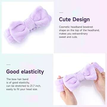 WSYUB Spa Headband, 8Pcs Makeup headband,Headband for Washing Face, Shower Skin Care Fluffy Spa Headband for Woman Girl Teens Slumber Party Supplies