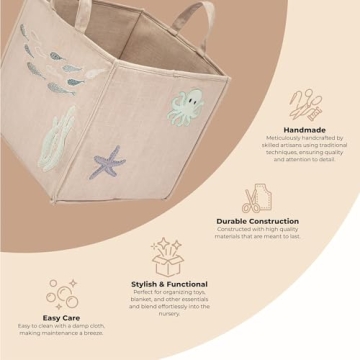 Crane Baby Nursery Storage Basket for Toys and Laundry