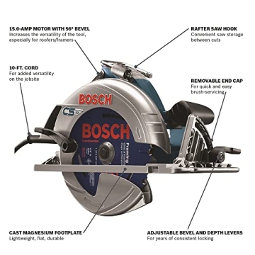 Bosch CS10 Circular Saw with 15 Amp Motor for Precision Cuts