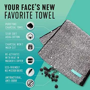 Facesoft Yoga Towel - Infused with Activated Charcoal to Detoxify and Sweat - Made with Eco-Friendly...
