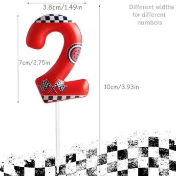 Zi Lan Red Racing Car Birthday Cake Candle Racing Car Themed Birthday Candle, Number 3 Birthday Candles 3rd Birthday Cake Topper for Boys Girls Racing Car Theme Party Decorations Supplies Favors Gifts