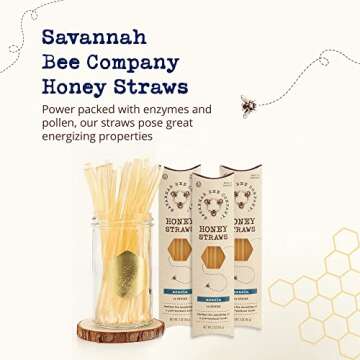 Savannah Bee Company Honey Straws - Pure and All Natural Honey Straw Sticks Made in the USA - Health...