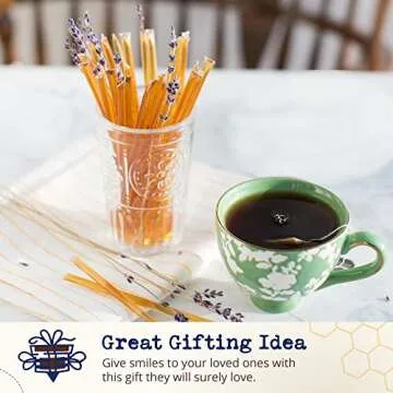 Savannah Bee Company Honey Straws - Pure and All Natural Honey Straw Sticks Made in the USA - Healthy Snacks for Kids and Adults - Gluten Free and Kosher Certified - Pure Acacia Honey - Pack of 12