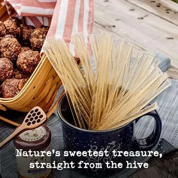 Savannah Bee Company Honey Straws - Pure and All Natural Honey Straw Sticks Made in the USA - Healthy Snacks for Kids and Adults - Gluten Free and Kosher Certified - Pure Acacia Honey - Pack of 12