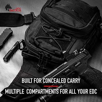 WOLF TACTICAL EDC Sling Bag for Concealed Carry & Travel