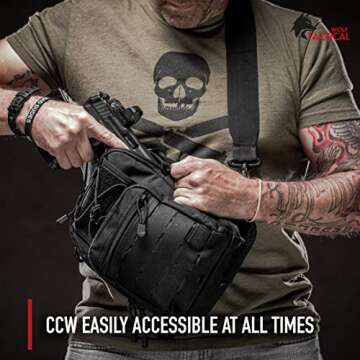 WOLF TACTICAL EDC Sling Bag for Concealed Carry & Travel