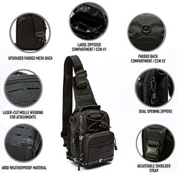 WOLF TACTICAL EDC Sling Bag for Concealed Carry & Travel