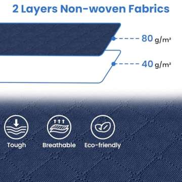 Fab totes 4 Pack Clothes Storage, Foldable Thick Fabric Blanket Storage Bags, Storage Containers for Organizing Bedroom, Closet, Clothing, Comforter, Organization and Storage with Handle,Blue