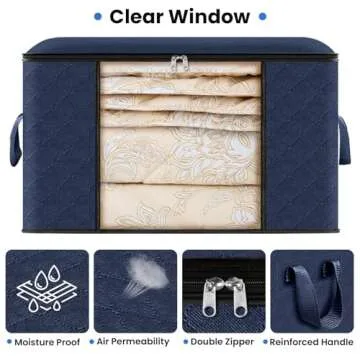 Fab Totes Clothes Storage - 4 Pack Stylish Organizers for Home