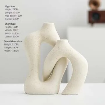 PickMeYA Irregular Circular Cross Ceramic Vase Set - Elegant Home Decor