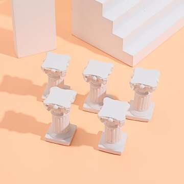 Holibanna 5Pcs Miniature Roman Pillar Greek Column Figurine Base Stigma Decoration Resin Artistic Or...