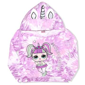 L.O.L. Surprise! Girls 2 Piece Hooded Sweatshirt and Pants Set for Big Kids