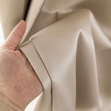 Yestex 2 Panels 52 x 108 inches Beige/Champagne Gold Faux Silk Darkening & Thermal Insulated Window Curtains with Grommet & Drapery Tape on The top for Bedroom & Living Room